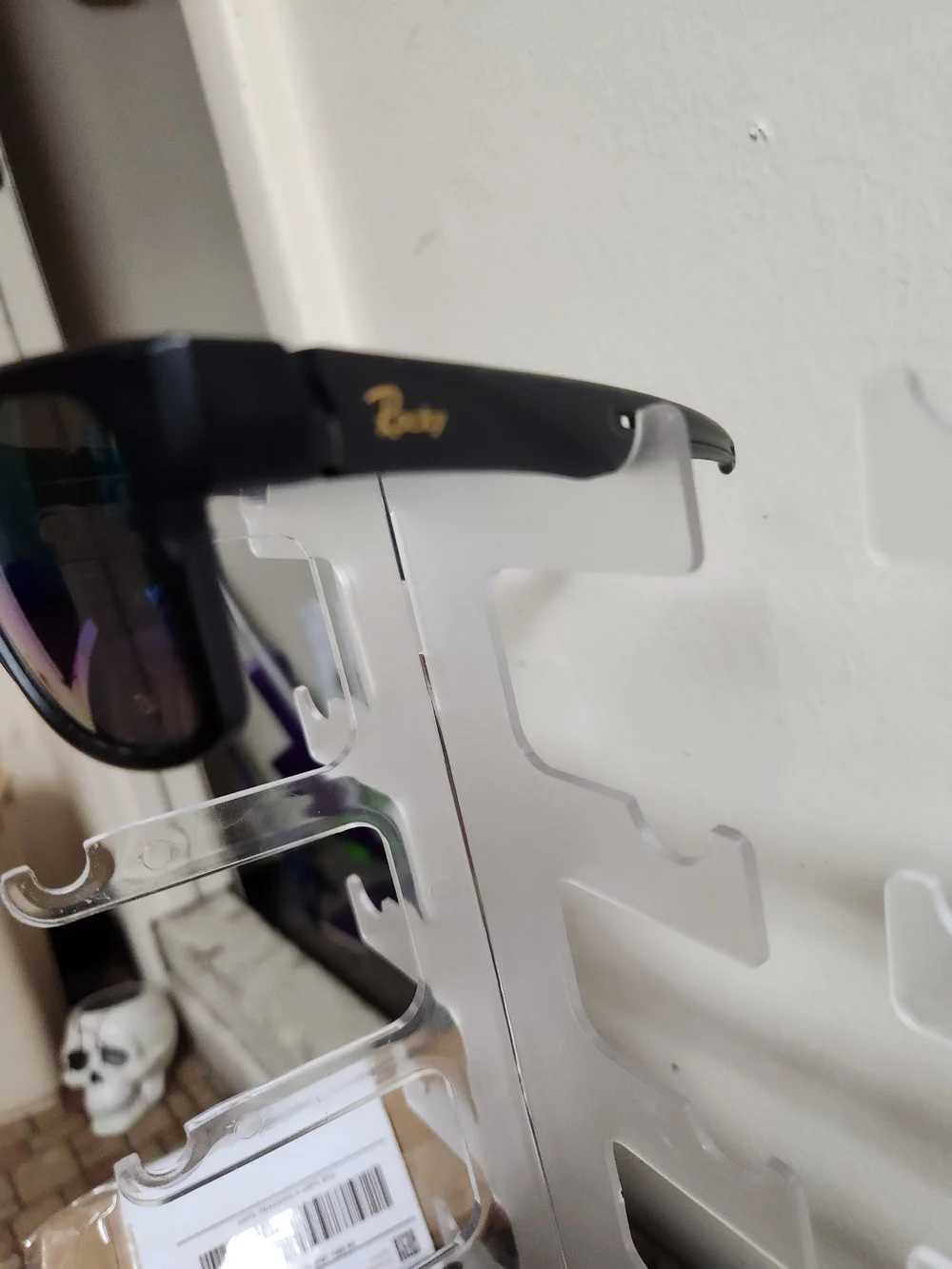 Rocky Black Frame Sunglasses with Rainbow Mirrored Lenses
